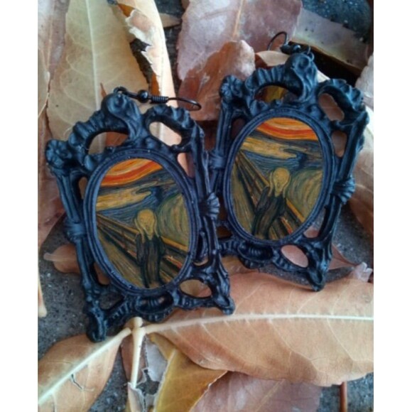 The Scream Earrings Edvard Munch The Cry Jewelry Historical Painting Artist - Picture 1 of 1